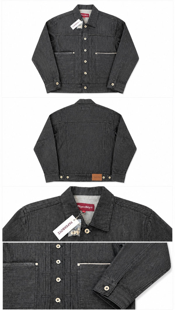 Paperboyz Selvedge Denim Jacket Black