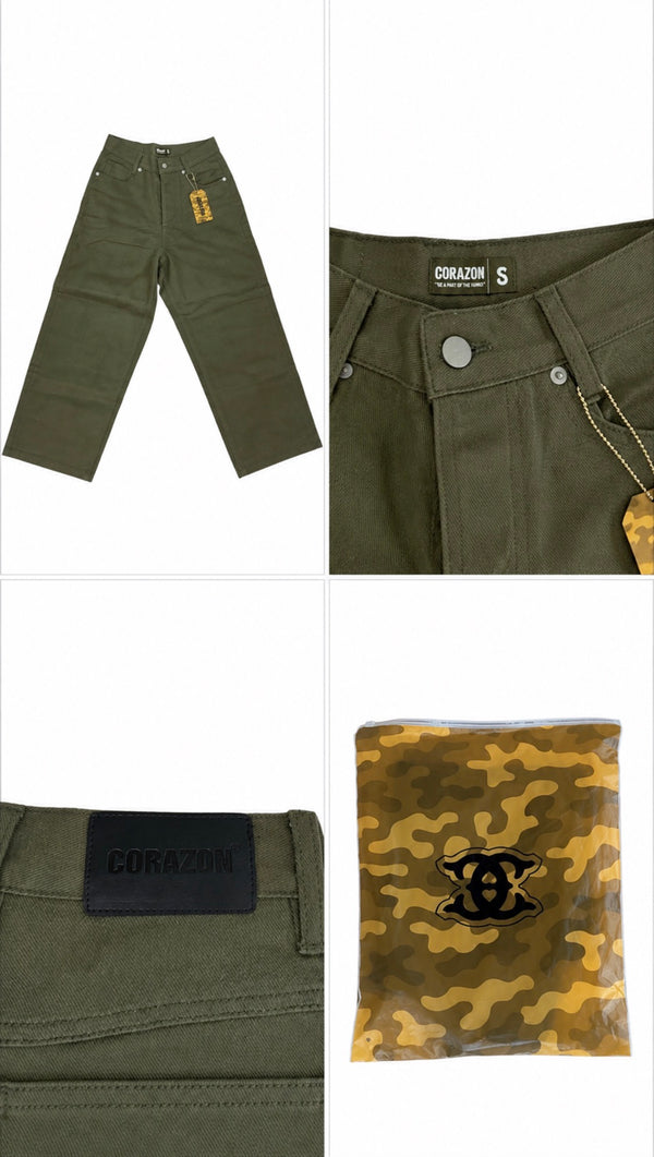 Corazon Denim Jeans Dark Green