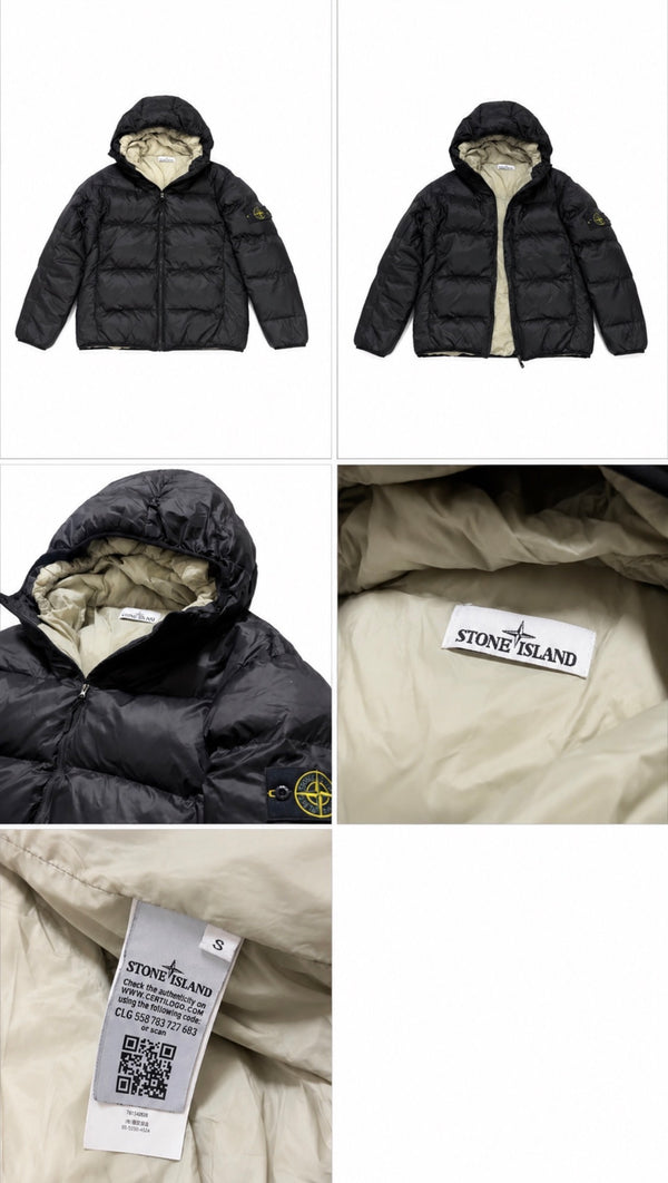 Stone Island Puffer Jacket Black & Beige